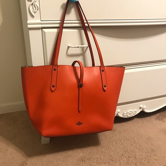 Coach Handbags - COACH Poppy Orange Market Tote
